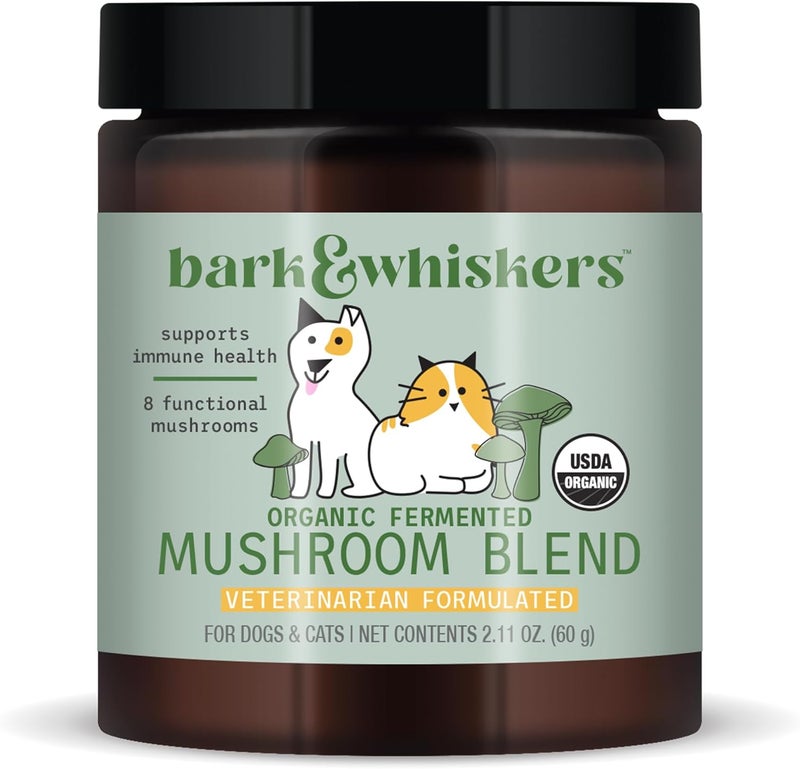 Dr. Mercola Bark & Whiskers Organic Fermented Mushroom Blend for Cats and Dogs - 2.11 Oz (60g) - Supports Digestive and Immune Function - Image 1